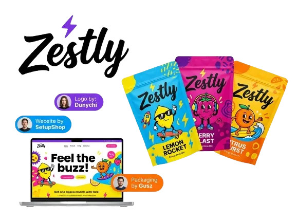 Zestly branding project: logo, packaging, and website design