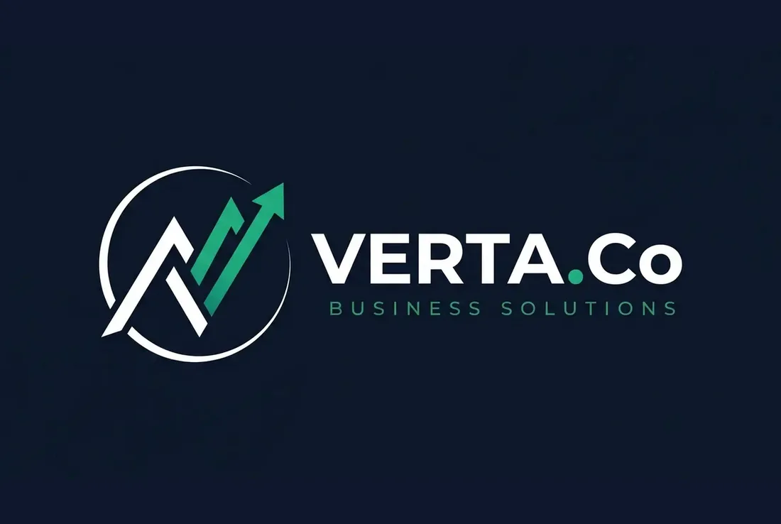 Verta.Co logo, a green upward arrow inside a circle beside the wordmark on navy