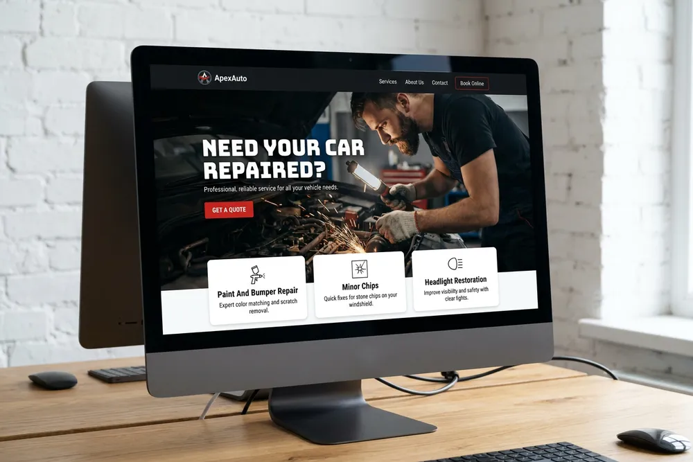 ApexAuto website, auto repair shop website