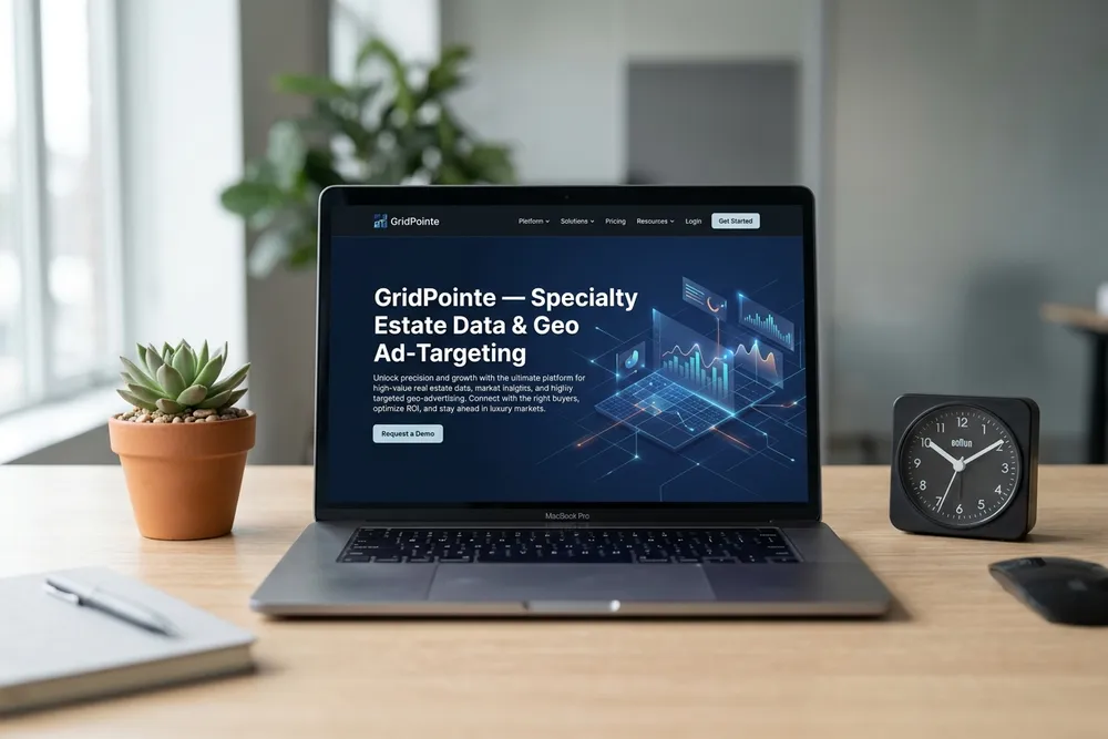 GridPointe website, real-estate data platform