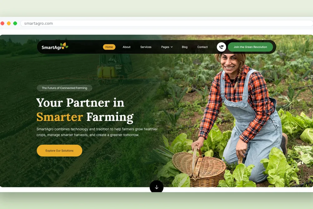 SmartAgro website, smart farming / agri-tech site