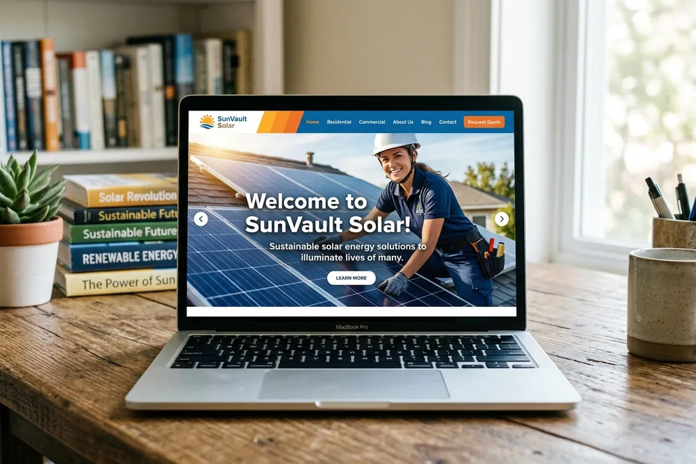 SunVault Solar website, solar energy company site