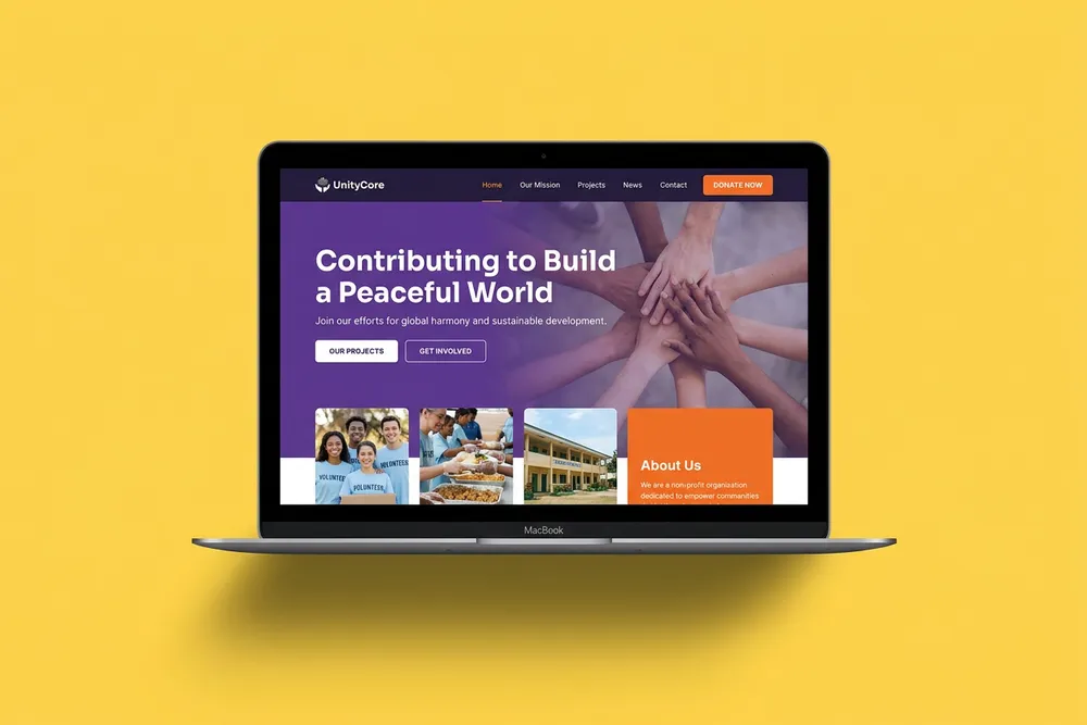 UnityCore website, non-profit organization website